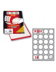 Etichetta Adesiva R/305 Bianca 100Fg A4 Ø40Mm (24Et/Fg) Markin - 210R305 Markin - 1