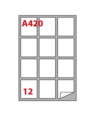 Etichetta Adesiva A/420 Bianca 100Fg A4 63,5X72Mm (12Eti/Fg) Markin - 210A420 Markin - 1