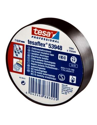 Nastro Adesivo Isolante 10Mtx15Mm Nero Professionale - 53988-00000-00 - (conf. 10) Tesa - 1