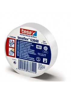 Nastro Adesivo Isolante 10Mtx15Mm Bianco Professionale - 53988-00060-00 - (conf. 10) Tesa - 1