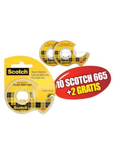 Promo Pack 10+2 Nastro Biadesivo 665 6,3Mtx12Mm In Chiocciola - 17029 Scotch - 1