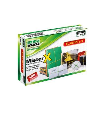 Elastico X-Band Misure E Colori Assort. Scatola 100Gr - 518199 Lebez - 1