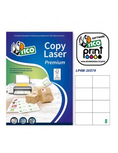Etichetta Adesiva Lp4W Bianca 100Fg A4 105X74Mm (8Et/Fg) Laser Tico - LP4W-10574 Tico - 1