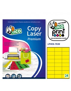 Etichetta Adesiva Lp4C Giallo Opaco 70Fg A4 70X36Mm (24Et/Fg) Tico - LP4CG-7036 Tico - 1