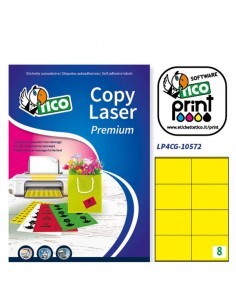 Etichetta Adesiva Lp4C Giallo Opaco 70Fg A4 105X72Mm (8Et/Fg) Tico - LP4CG-10572 Tico - 1