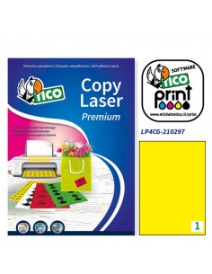 Etichetta Adesiva Lp4C Giallo Opaco 70Fg A4 210X297Mm (1Et/Fg) Tico - LP4CG-210297 Tico - 1