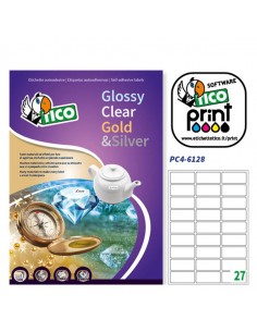 Poliestere Adesivo Pc4 Trasparente 100Fg A4 61X286Mm (27Et/Fg) Laser Tico - PC4-6128 Tico - 1