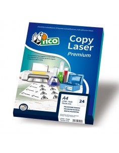Poliestere Adesivo Lp4P Bianco 70Fg A4 70X36Mm (24Et/Fg) Laser Tico - LP4P-7036 Tico - 1