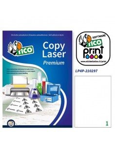 Poliestere Adesivo Lp4P Bianco 70Fg A4 210X297Mm (1Et/Fg) Laser Tico - LP4P-210297 Tico - 1