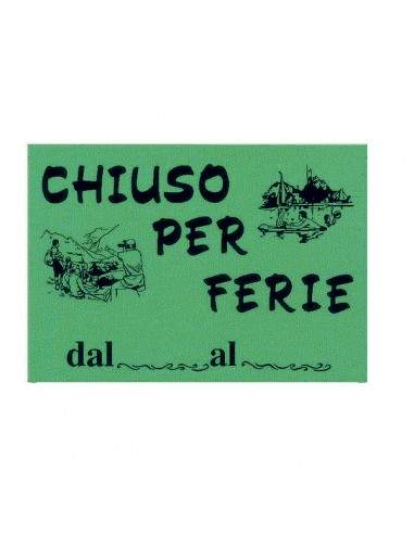 Cartello In Cartoncino 'Chiuso Per Ferie' 16X23Cm Cwr 315/12 - 315/12 - (conf. 10) CWR - 1
