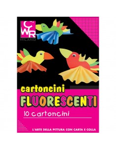 Pack 10 Cartoncini Fluo 35X50Cm 260G Colori Ass. Cwr 334 - 334 CWR - 1