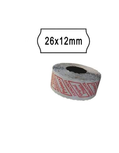 Pack 10 Rotoli 1000 Etich. 26X12Mm Onda Bianco Perm. Printex - 2612sbp10 Printex - 1