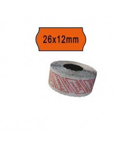 Pack 10 Rotoli 1000 Etich. 26X12Mm Onda Arancio Perm. Printex - 2612sfr10ar Printex - 1