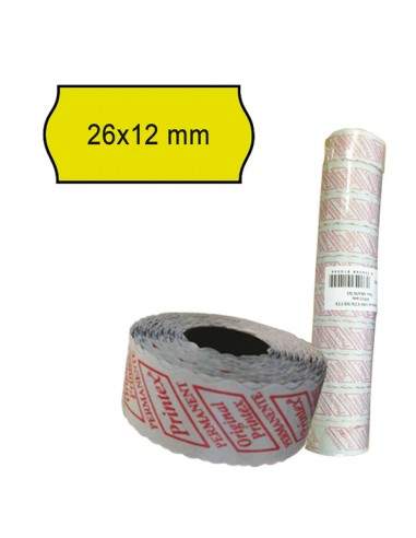 Pack 10 Rotoli 1000 Etich. 26X12Mm Onda Giallo Perm. Printex - 2612sfr10gi Printex - 1