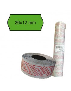 Pack 10 Rotoli 1000 Etich. 26X12Mm Onda Verde Perm. Printex - 2612sfr10ve Printex - 1