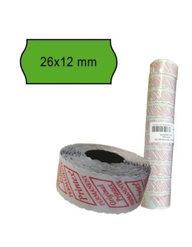 Pack 10 Rotoli 1000 Etich. 26X12Mm Onda Verde Perm. Printex - 2612sfr10ve Printex - 1