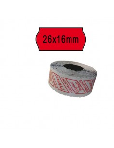 Pack 10 Rotoli 1000 Etich. 26X16Mm Onda Rosso Perm. Printex - 2616sfp7rs Printex - 1