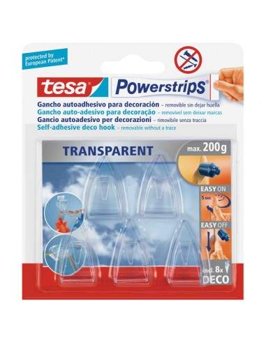 Blister 5 Ganci Deco Trasp+ 8 Strisce Biadesive Powerstrips® Tesa - 58900-00014-02 Tesa - 1