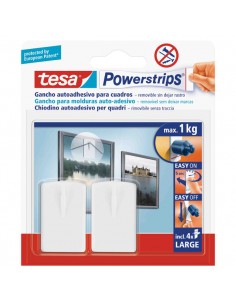 Blister 2 Ganci Appendiquadri + 4 Strisce Biadesive Rimov.Powerstrips® Tesa - 58031-00021-01 Tesa - 1