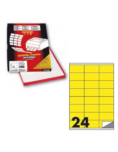 Etichetta Adesiva C/500 Giallo Fluo 100Fg A4 70X36Mm (24Et/Fg) Markin - X210C500F-GI Markin - 1