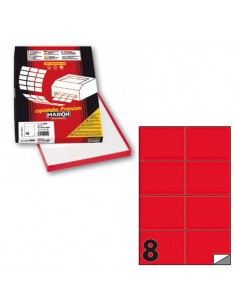 Etichetta Adesiva C/512 Rosso Fluo 100Fg A4 105X74Mm (8Et/Fg) Markin - X210C512F-RO Markin - 1