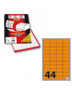 Etichetta Adesiva A/406 Arancio Fluo 100Fg A4 47,5X25,5Mm (44Et/Fg) Markin - X210A406F-AR Markin - 1