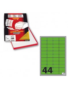 Etichetta Adesiva A/406 Verde Fluo 100Fg A4 47,5X25,5Mm (44Et/Fg) Markin - X210A406F-VE Markin - 1