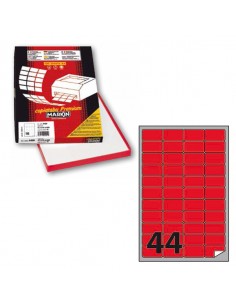 Etichetta Adesiva A/406 Rosso Fluo 100Fg A4 47,5X25,5Mm (44Et/Fg) Markin - X210A406F-RO Markin - 1