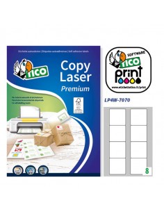 Etichetta Adesiva Lp4W Bianca 100Fg A4 70X70Mm (8Et/Fg) Laser Tico - LP4W-7070 Tico - 1