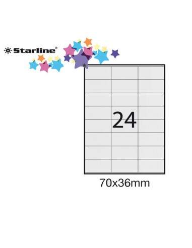 Etichetta Adesiva Bianca 100Fg A4 70X36Mm (24Et/Fg) Starline - STL3023 STARLINE - 1