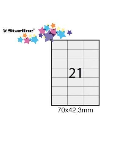 Etichetta Adesiva Bianca 100Fg A4 70X42,3Mm (21Et/Fg) Starline - STL3025 STARLINE - 1
