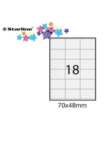 Etichetta Adesiva Bianca 100Fg A4 70X48Mm (18Et/Fg) Starline - STL3026 STARLINE - 1