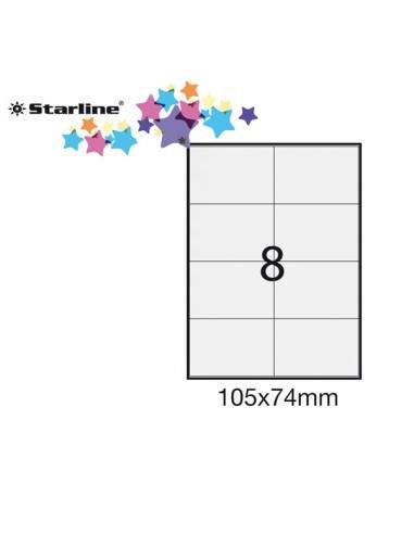 Etichetta Adesiva Bianca 100Fg A4 105X74Mm (8Et/Fg) Starline - STL3034 STARLINE - 1