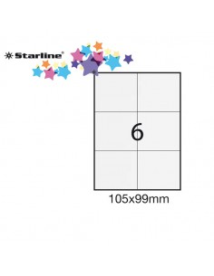 Etichetta Adesiva Bianca 100Fg A4 105X99Mm (6Et/Fg) Starline - STL3035 STARLINE - 1
