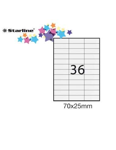 Etichetta Adesiva Bianca 100Fg A4 70X25Mm (36Et/Fg) Starline - STL3053 STARLINE - 1