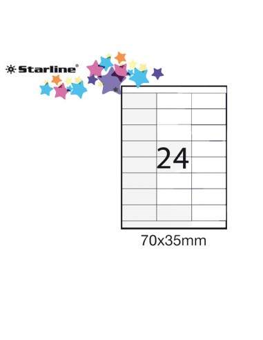 Etichetta Adesiva Bianca 100Fg A4 70X35Mm (24Et/Fg) Starline - STL3054 STARLINE - 1