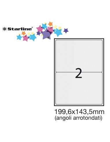 Etichetta Adesiva Bianca 100Fg A4 199,6X143,5Mm (2Et/Fg) Angoli Tondi Starline - STL3055 STARLINE - 1