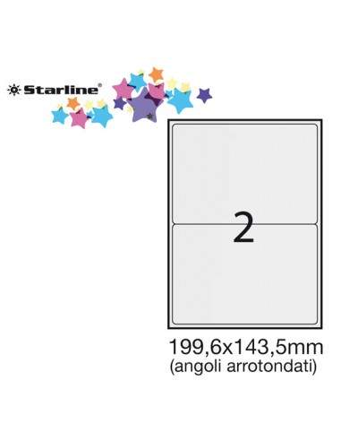 Etichetta Adesiva Bianca 100Fg A4 199,6X143,5Mm (2Et/Fg) Angoli Tondi Starline - STL3055 STARLINE - 1