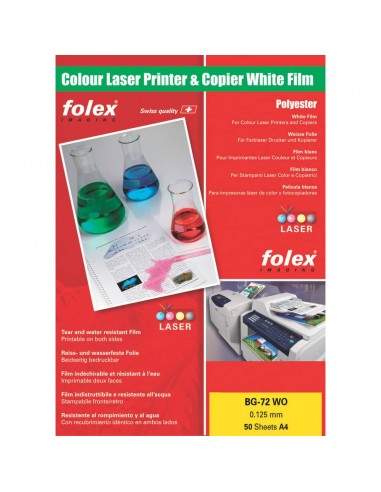 Film per stampanti laser e copiatrici Folex - bianco lucido - 125 my - 29729.125.44100 (conf.50)