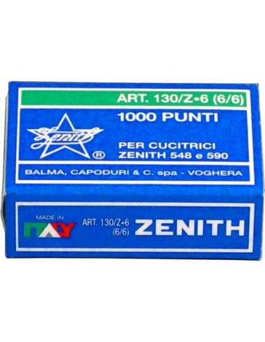 Punti metallici ZENITH 130/Z6 6/6  Conf. 1000 pezzi - 0301303601 Zenith - 1