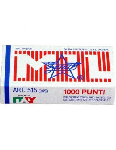 Punti metallici ZENITH 515 24/6  Conf. 1000 pezzi - 0305151601 Zenith - 1