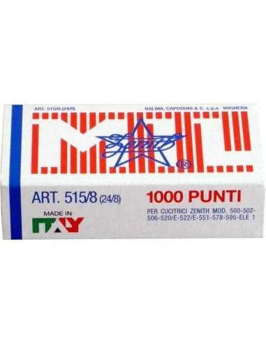 Punti metallici ZENITH 515/8 24/8  Conf. 1000 pezzi - 0305151801 Zenith - 1