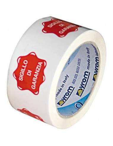 Nastro adesivo da imballo Vinyl SYROM formato 50 mm  x 66 m bianco (stampa rossa) - 7617 Syrom - 1