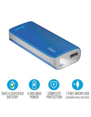 Caricatore portatile Powerbank 4400 Trust Primo blu 21225 Trust - 1