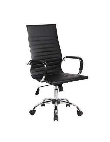 Poltrona presidenziale Serena Group Dallas in acciaio cromato e PU nero HC-9815H Serena Group - 1