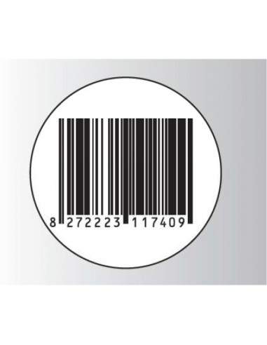 Rt. 500 Etichette Antitaccheggio - f.to Ø 40 mm - disat. - 8,20MHz - falso barcode (ordine minimo 4 rt.)  - 1