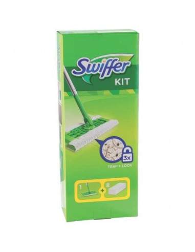 Starter Kit catturapolvere Swiffer Dry verde scopa + 8 panni - PG075 Swiffer - 1