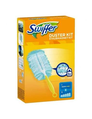Starter Kit catturapolvere per mobili Swiffer DUSTER verde 1 SK + 5 piumini - PG049 Swiffer - 1