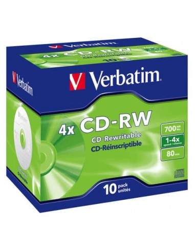 CD-RW Verbatim 4x custodia Jewel Case 700 MB Conf. 10 pezzi - 43123 Verbatim - 1