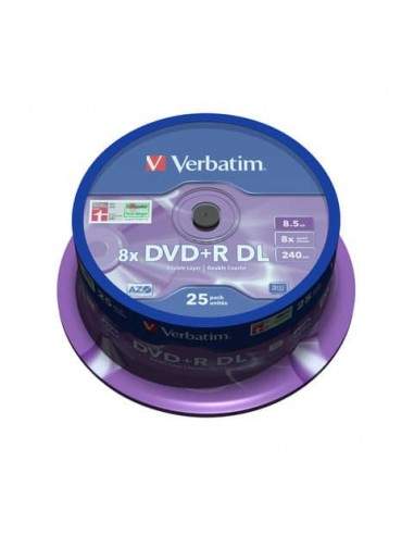 DVD+R Double Layer Verbatim 8.5 GB  in confezione da 25 dvd+r - 43757 Verbatim - 1